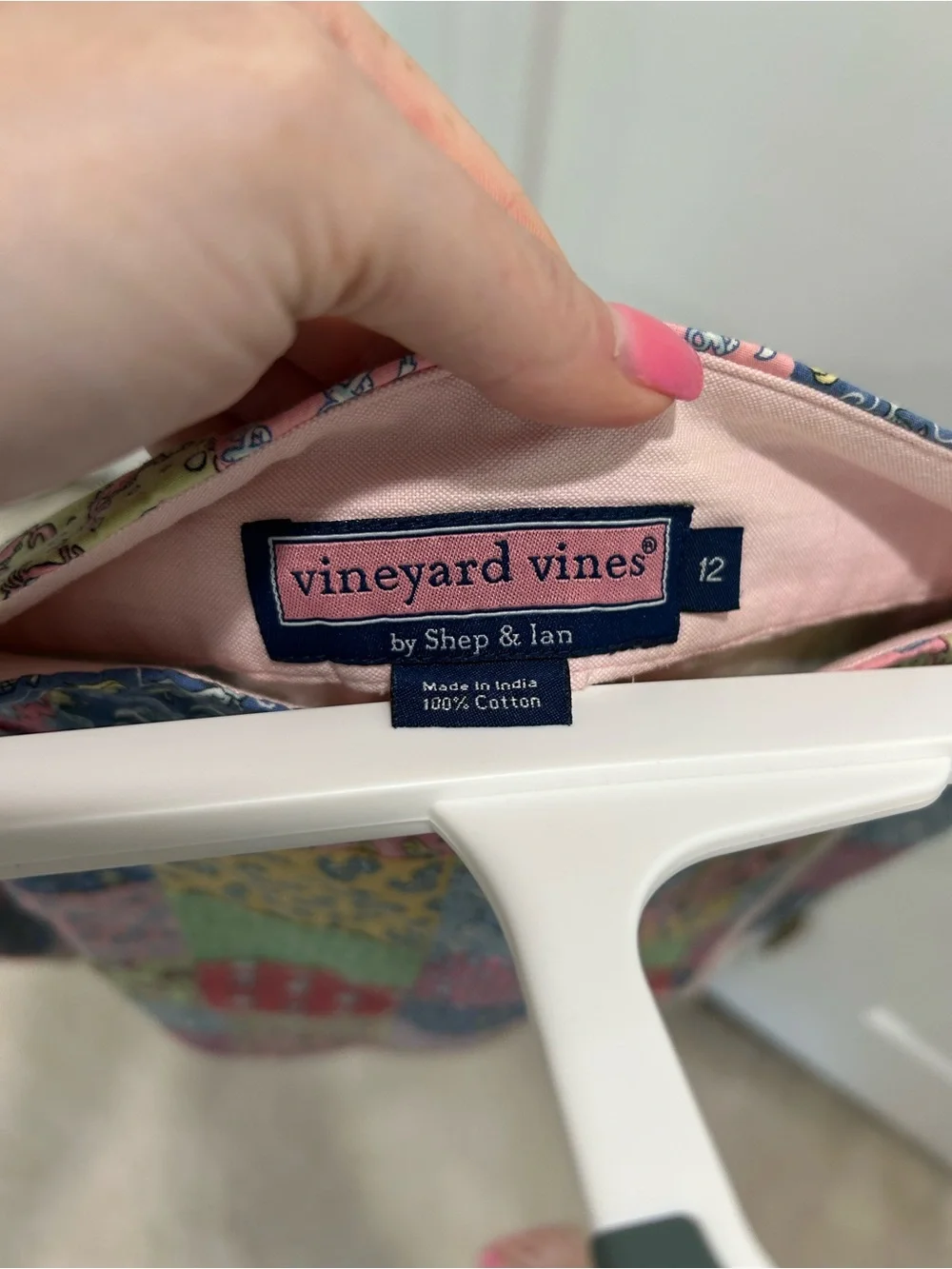 Vineyard Vines Patchwork Mini Skirt in Pink, Blue, Green, Yellow, Red, Cream - Picture 4 of 4